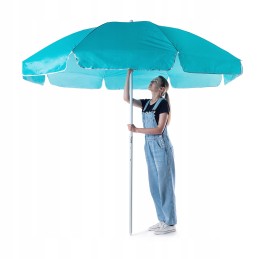 Sodo skėtis, didelis, sulankstomas, 220 cm, kietas, balkonui, mėlynas