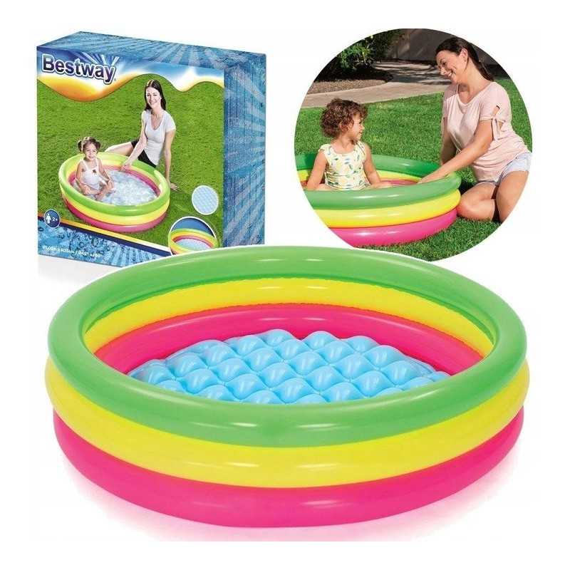 Pripučiamas baseinas minkštu dugnu 102x25cm, puikiai tinka vaikams