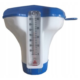 Plūdinis baseino cheminių medžiagų dozatorius su termometru