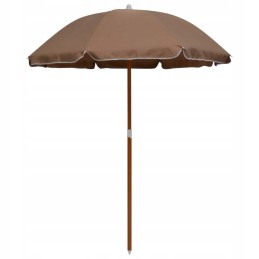 Skėtis ant plieninio stiebo, 180 cm, taupės spalvos