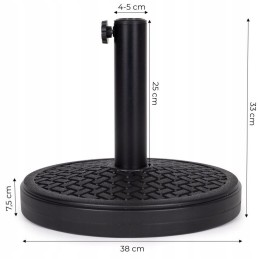 Garden umbrella stand base with a load capacity of 12 kg filled with aggregate