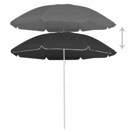 Vidaxl sodo skėtis ant plieninio stulpo, antracitas, 180 cm