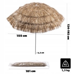 Havajų paplūdimio sodo skėtis, reguliuojamo aukščio, sulankstomas balkonas, 155 cm