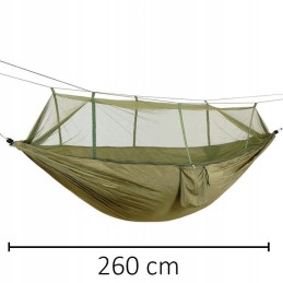Išgyvenimo turistinis hamakas su tinkleliu nuo uodų