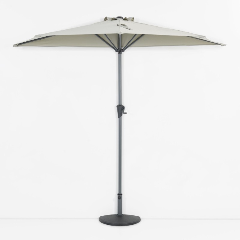 Pusiau apvalus balkono skėtis balkonui, pusiau skėtis 250 cm, pilkas