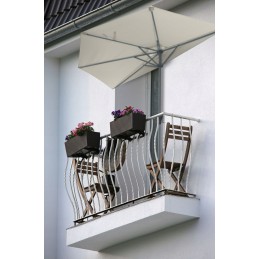 Pusiau apvalus balkono skėtis balkonui, pusiau skėtis 250 cm, pilkas