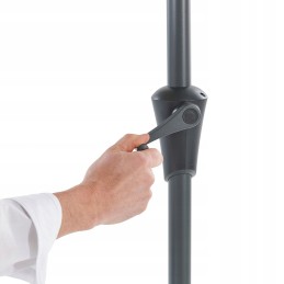 Pusiau apvalus balkono skėtis balkonui, pusiau skėtis 250 cm, pilkas