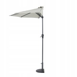 Pusiau apvalus balkono skėtis balkonui, pusiau skėtis 250 cm, pilkas