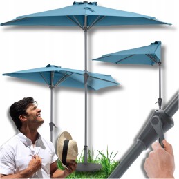 Pusiau apvalus balkono skėtis balkonui, pusiau skėtis 250 cm, turkis