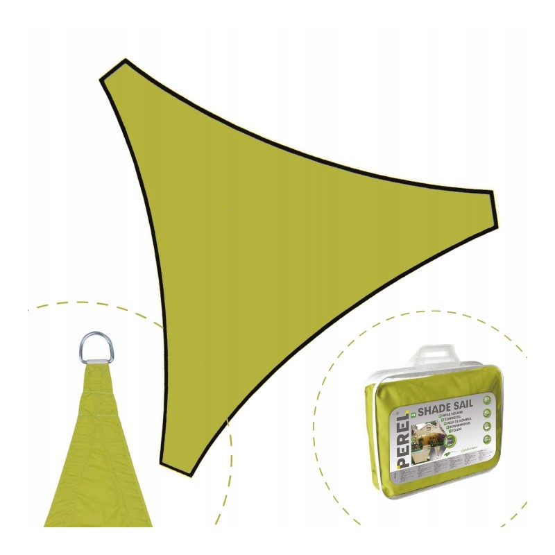 Pavėsinė burė - sodo pavėsis - trikampis 3,6 x 3,6 x 3,6 m - laimo spalva