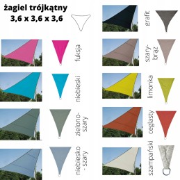 Trikampė sodo pavėsinė burė 3,6 x 3,6 x 3,6 m mėlyna - pilka
