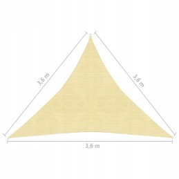 Vidaxl HDPE sodo burė trikampė 3 6x3 6x3 6 m smėlio spalvos