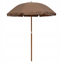 Vidaxl skėtis ant plieninio stiebo, 180 cm, taupe spalvos