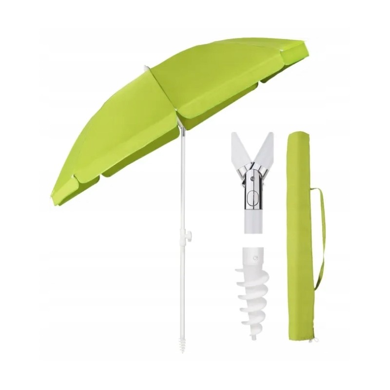 Klasikinis sodo paplūdimio skėtis, sekey green, laimas, 180 x 200 cm