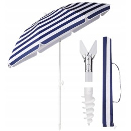 Sekey klasikinis sodo paplūdimio skėtis 200x180cm mėlynomis juostelėmis