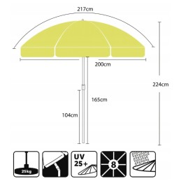 Balkono paplūdimio sodo skėtis, sulankstomas su reguliuojamu užvalkalu, 200 cm