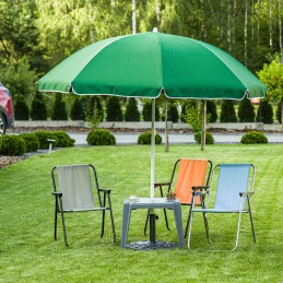 Didelis sodo paplūdimio skėtis, 240 cm, žalias, sulūžęs