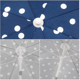 Sekey sodo paplūdimio skėtis, 160 cm skersmens, mėlynos spalvos, užvalkalas