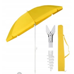 Sekey skėtis 160 cm kietas paplūdimio skėtis su įžeminimo lizdu ir apsauginiu gaubtu balkonui, sodui ir terasai reguliuojamas pa