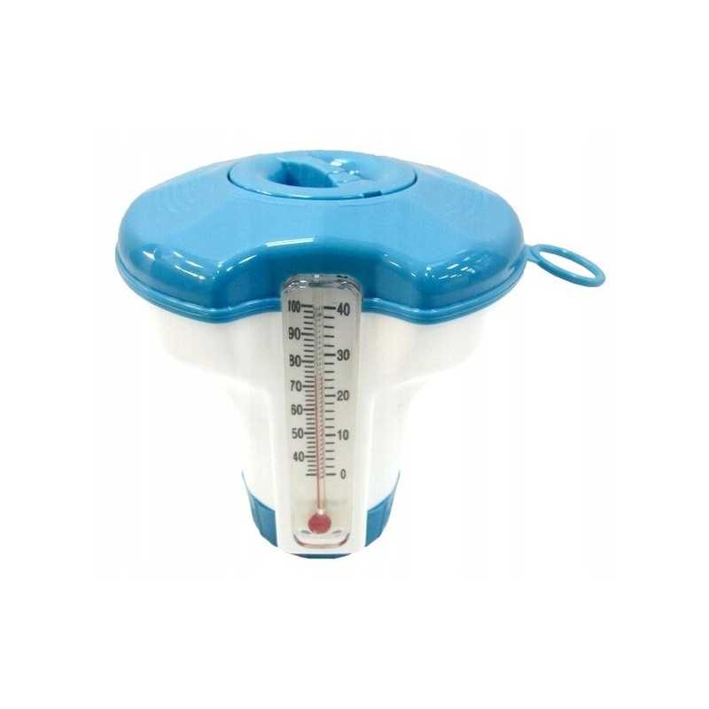 Chloro dozatorius sūkurinei voniai, baseino chemijos plūdė su termometru