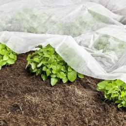 Agrotekstilės spyruoklinis dengiantis kilimėlis apsauginis dangtelis 1,1x10 m 17g baltas