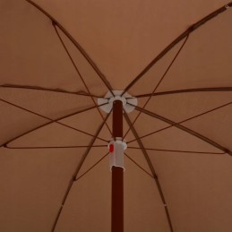 Vidaxl skėtis ant plieninio stiebo, 180 cm, taupe spalvos