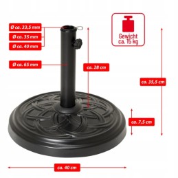 Apvalus skėčio stovas oe 40 cm juodas