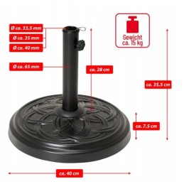 Apvalus skėčio stovas oe 40 cm juodas