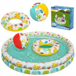 Bestway rinkinys plaukimo baseino irklavimo baseinas su kamuoliu 122cm 51124