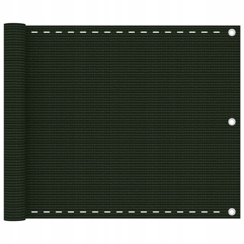 Vidaxl balkono ekranas tamsiai žalias 75x600 cm hdpe