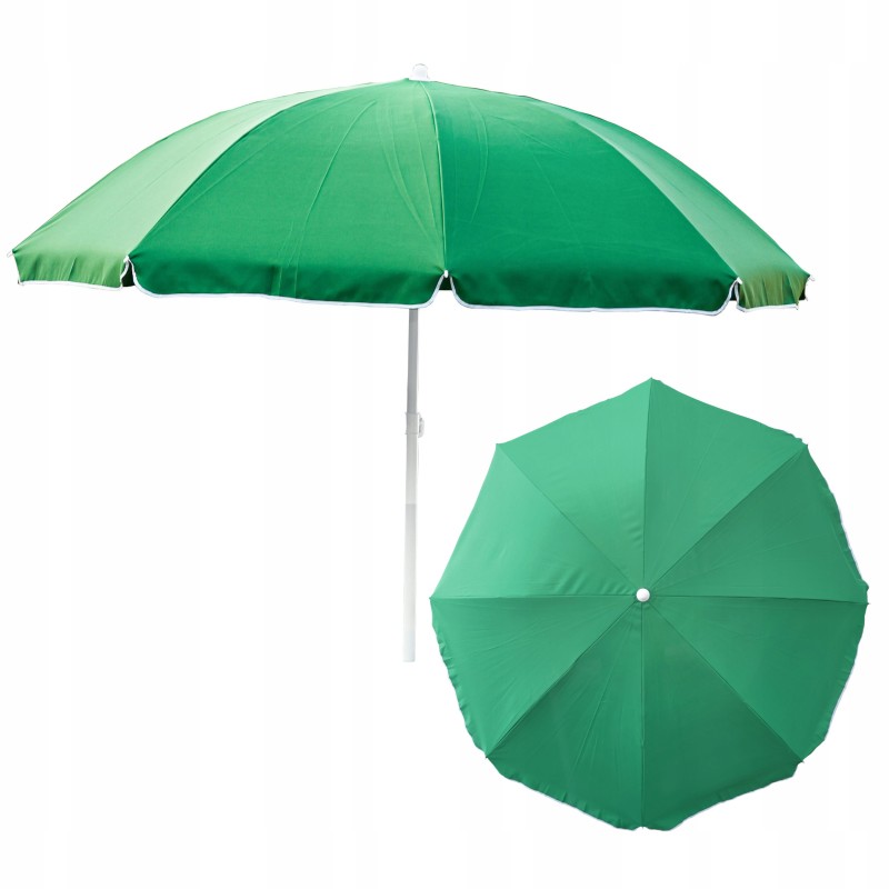 Didelis sodo paplūdimio skėtis, 240 cm, žalias, sulūžęs