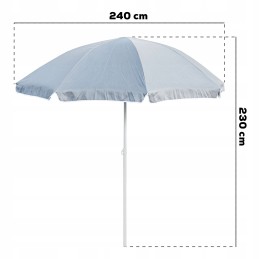 Didelis sodo paplūdimio skėtis, 240 cm, žalias, sulūžęs