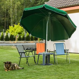 Didelis sodo paplūdimio skėtis, 240 cm, žalias, sulūžęs