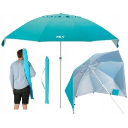 Nils paplūdimio skėtis, turistinis, sodo, sulankstomas, UV filtras, laikiklis kabliui