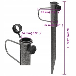 Vidaxl skėčių stovai su šlifavimo kaiščiais 2 vnt 19x42 cm