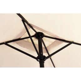 Stačiakampis didelis nuožulnus sodo skėtis su smėlio spalvos švaistikliu, 200 x 140 cm