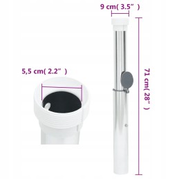 Umbrella base, in-ground, for 40-50 mm posts, silver