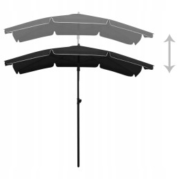 Vidaxl sodo skėtis ant stulpo 200x130 cm juodas