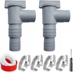 Baseino vožtuvo čiaupas su 32mm žarnos jungtimi, rinkinyje 2 vnt