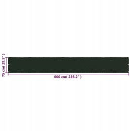 Balcony screen dark green 75x600 cm hdpe