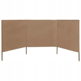 3-paneeliline tuuleklaas, 400x80 cm, taupe