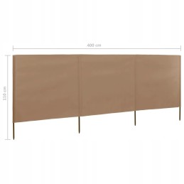 Tuuleekraan 3 paneeliga 400x80 cm puitpostidega, värvus: taupe