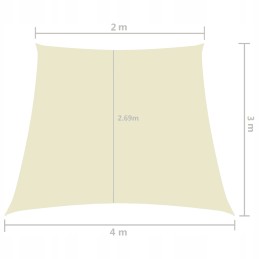 Dārza bura, trapecveida oksforda audums, 2 4x3 m, krēmkrāsas