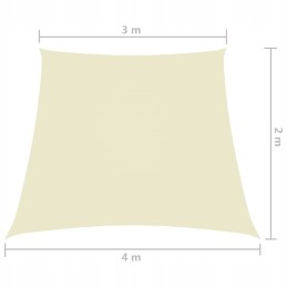 Dārza bura, trapecveida oksforda audums, 2 4x3 m, krēmkrāsas