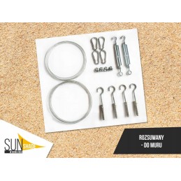 Complete assembly kit for concrete (masonry) dedicated to extendable (rolled up) sails