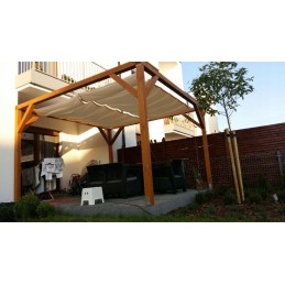 Complete assembly kit for concrete (masonry) dedicated to extendable (rolled up) sails