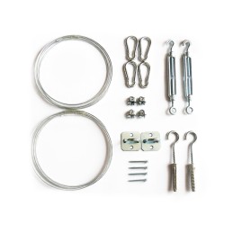 Complete mixed wall-wood assembly kit dedicated to extendable (rolled up) sails