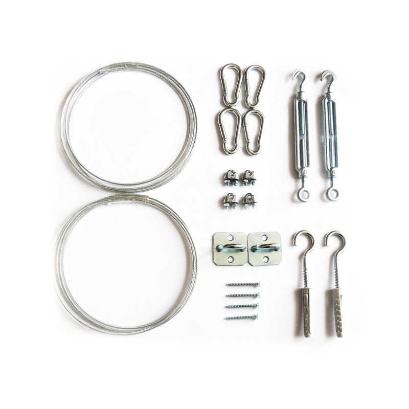 Complete mixed wall-wood assembly kit dedicated to extendable (rolled up) sails