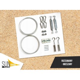 Complete mixed wall-wood assembly kit dedicated to extendable (rolled up) sails