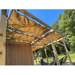 Complete mixed wall-wood assembly kit dedicated to extendable (rolled up) sails